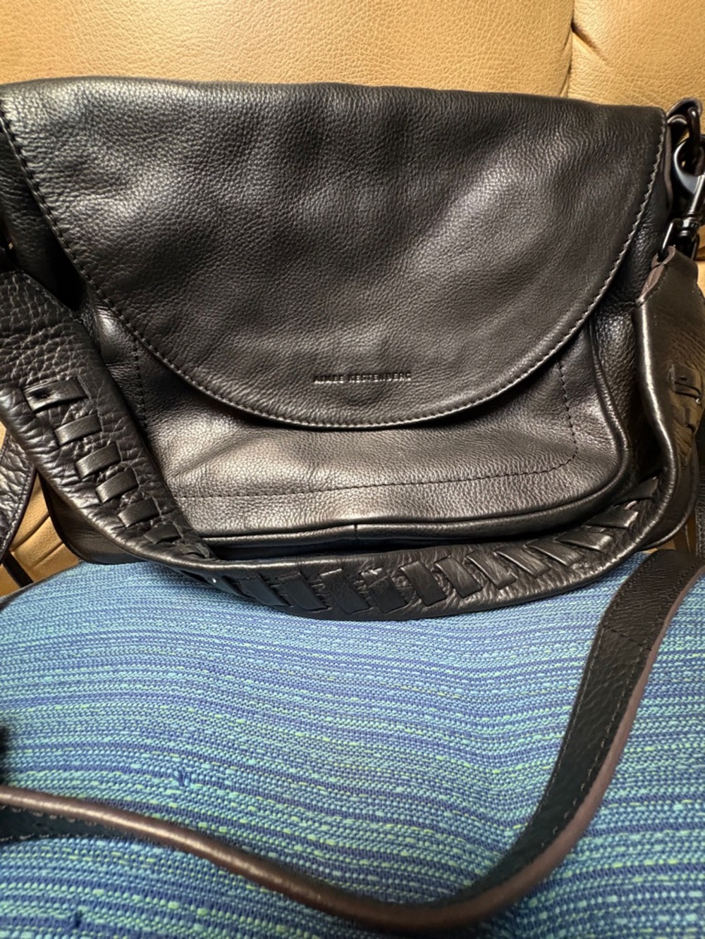 AIMEE KESTENBERG Collector’s Black Leather Shoulder Bag. Multiple uses & styles